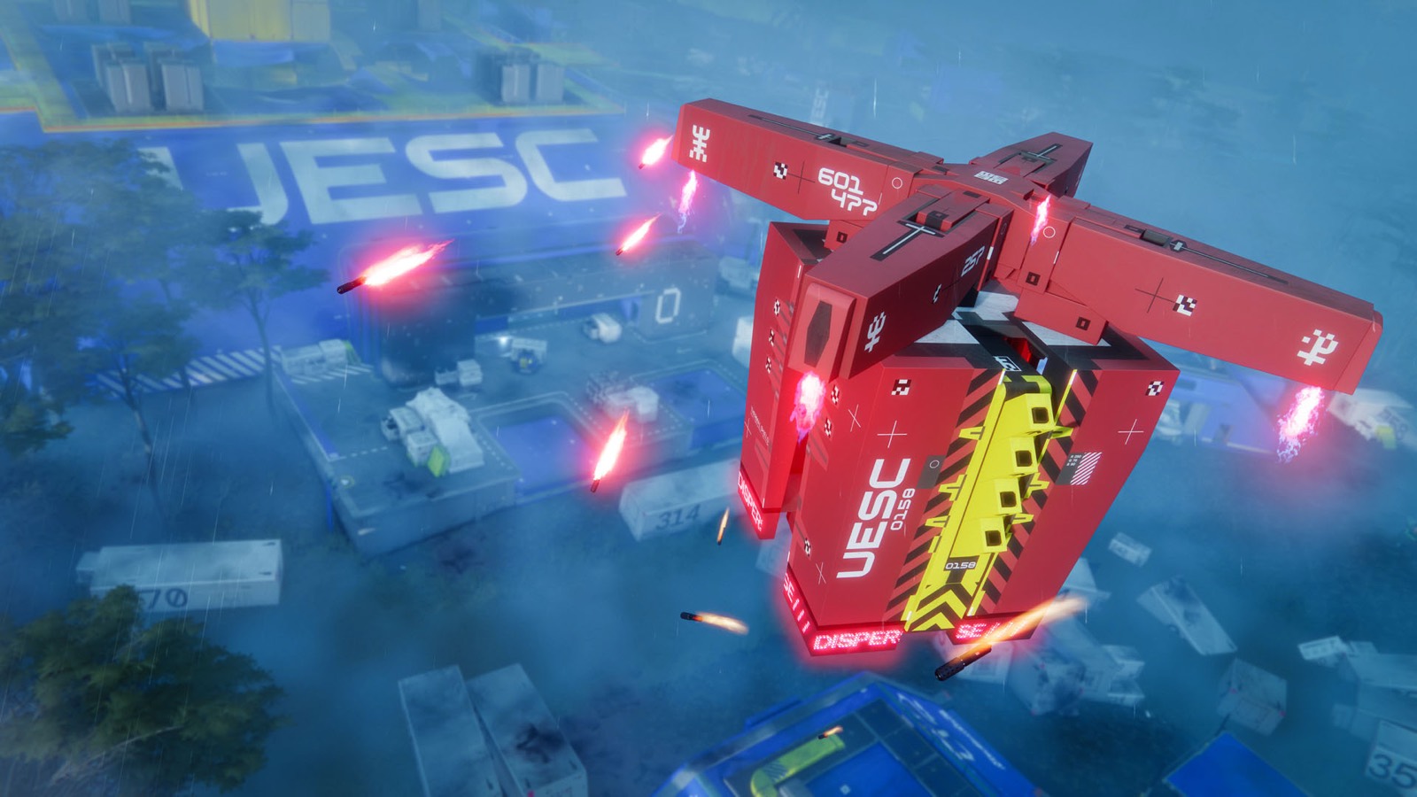 UESC bomber drone firing over the Tau Ceti IV quarantine zone