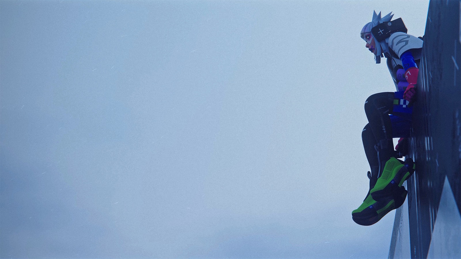 Marathon cinematic still: Vandal shell on a ledge
